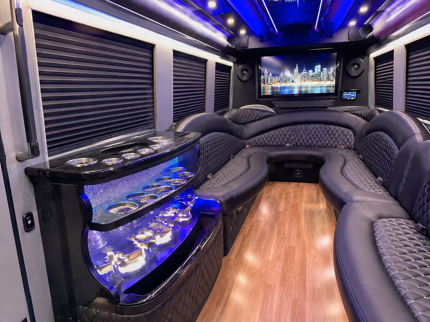 15 Passenger Party Bus Interior