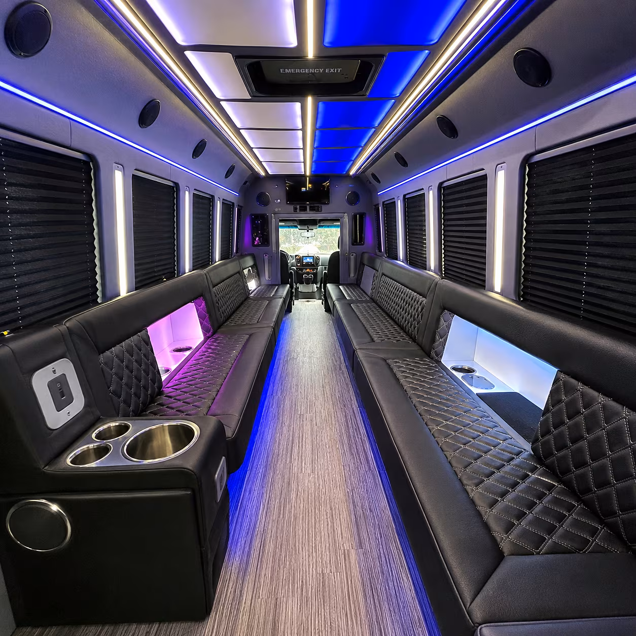 Raleigh Bachelor & Bachelorette Transportation party bus interior