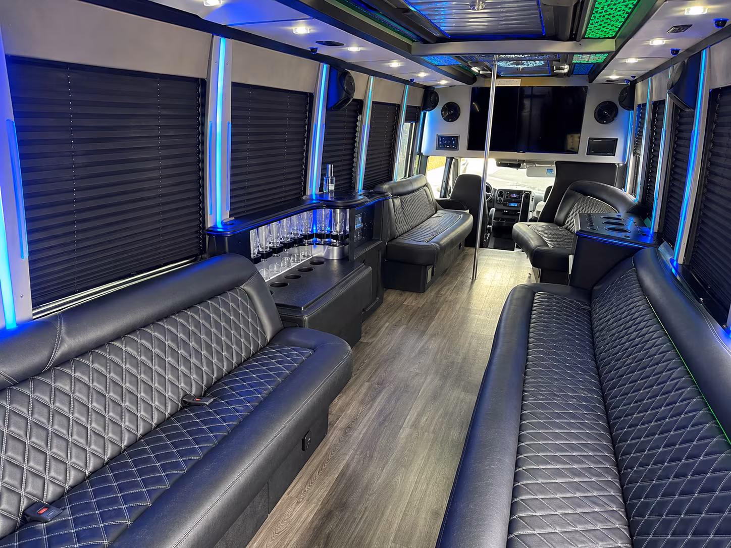 Raleigh Bachelor & Bachelorette Transportation party bus exterior