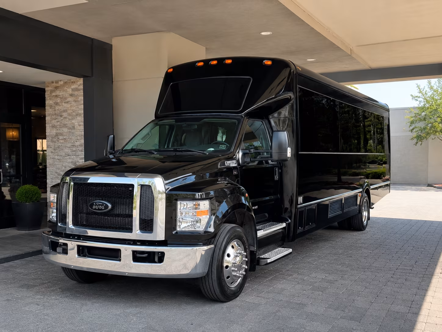 Raleigh Private Event Transportation party bus exterior