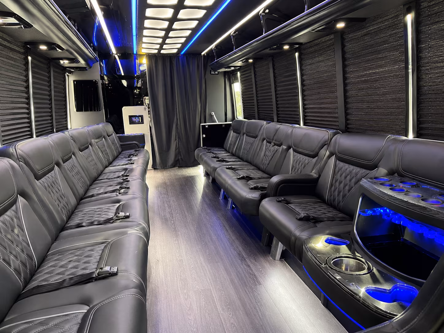 Raleigh Sporting Event Transportation party bus exterior