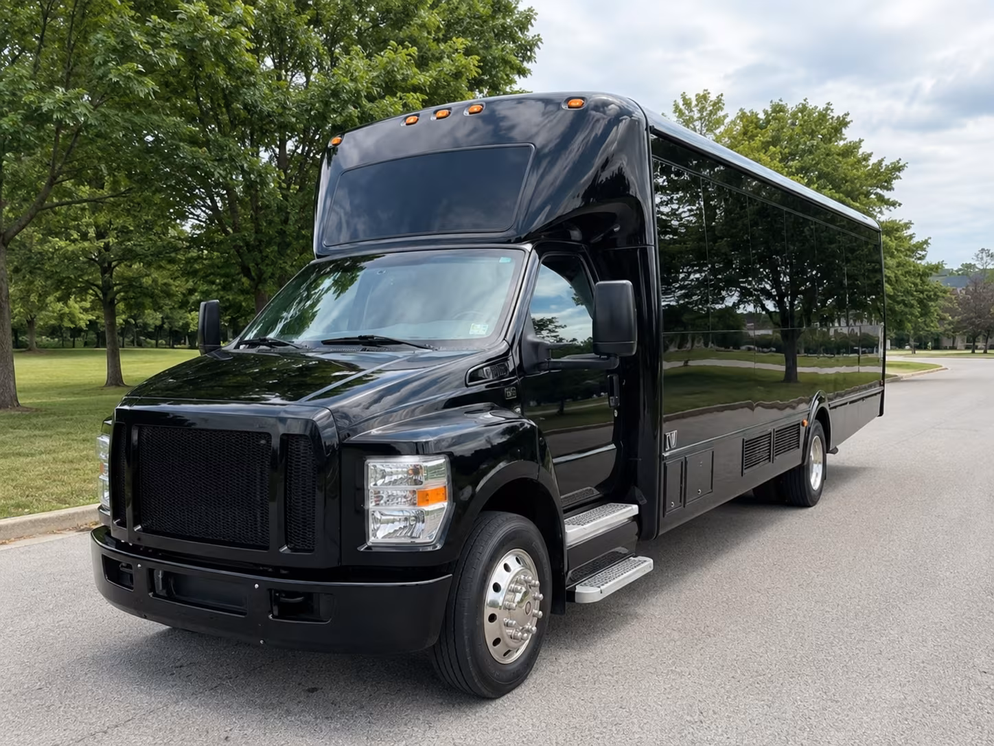 Raleigh Sporting Event Transportation party bus exterior