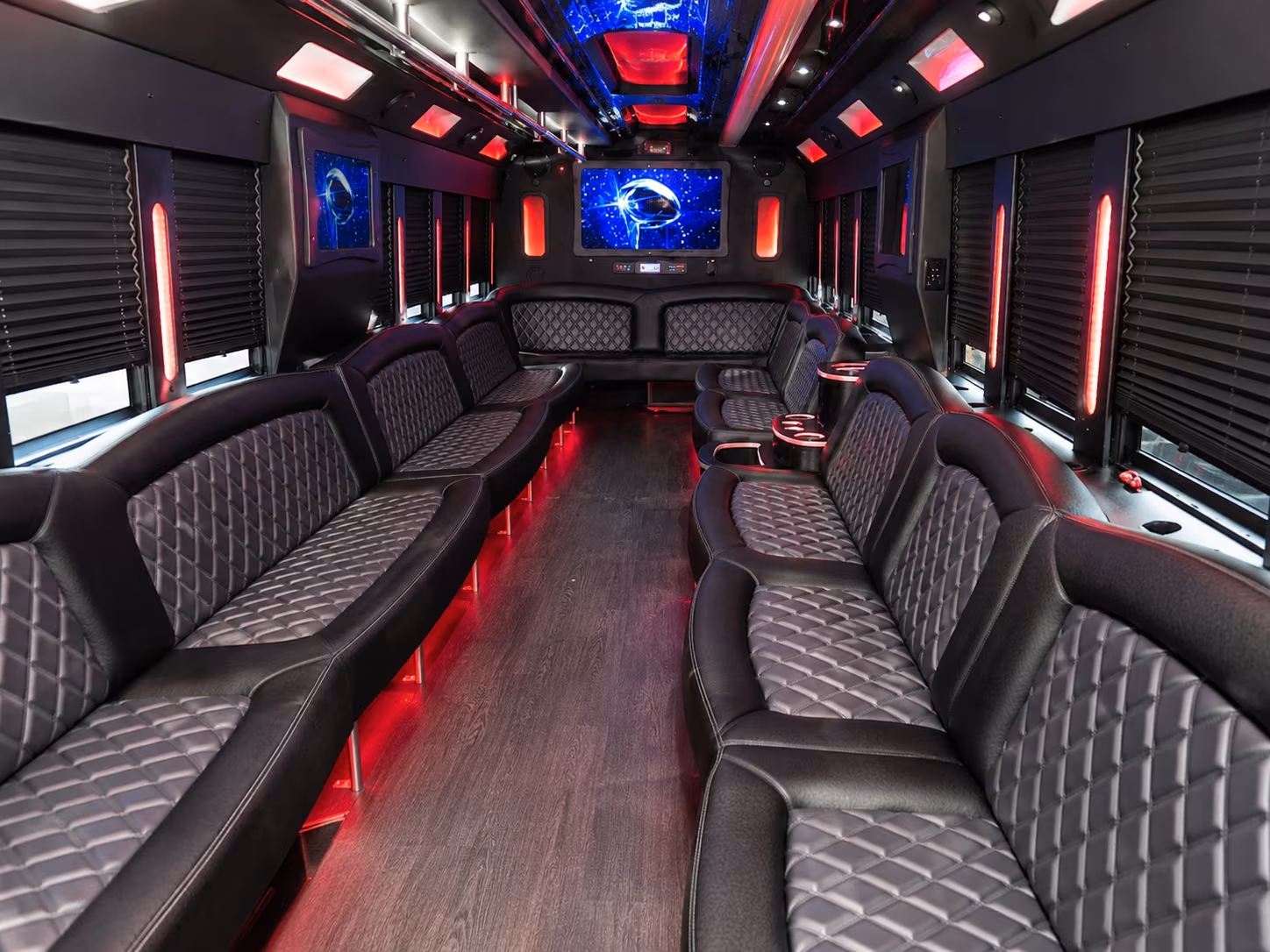 Raleigh Wedding Transportation party bus exterior