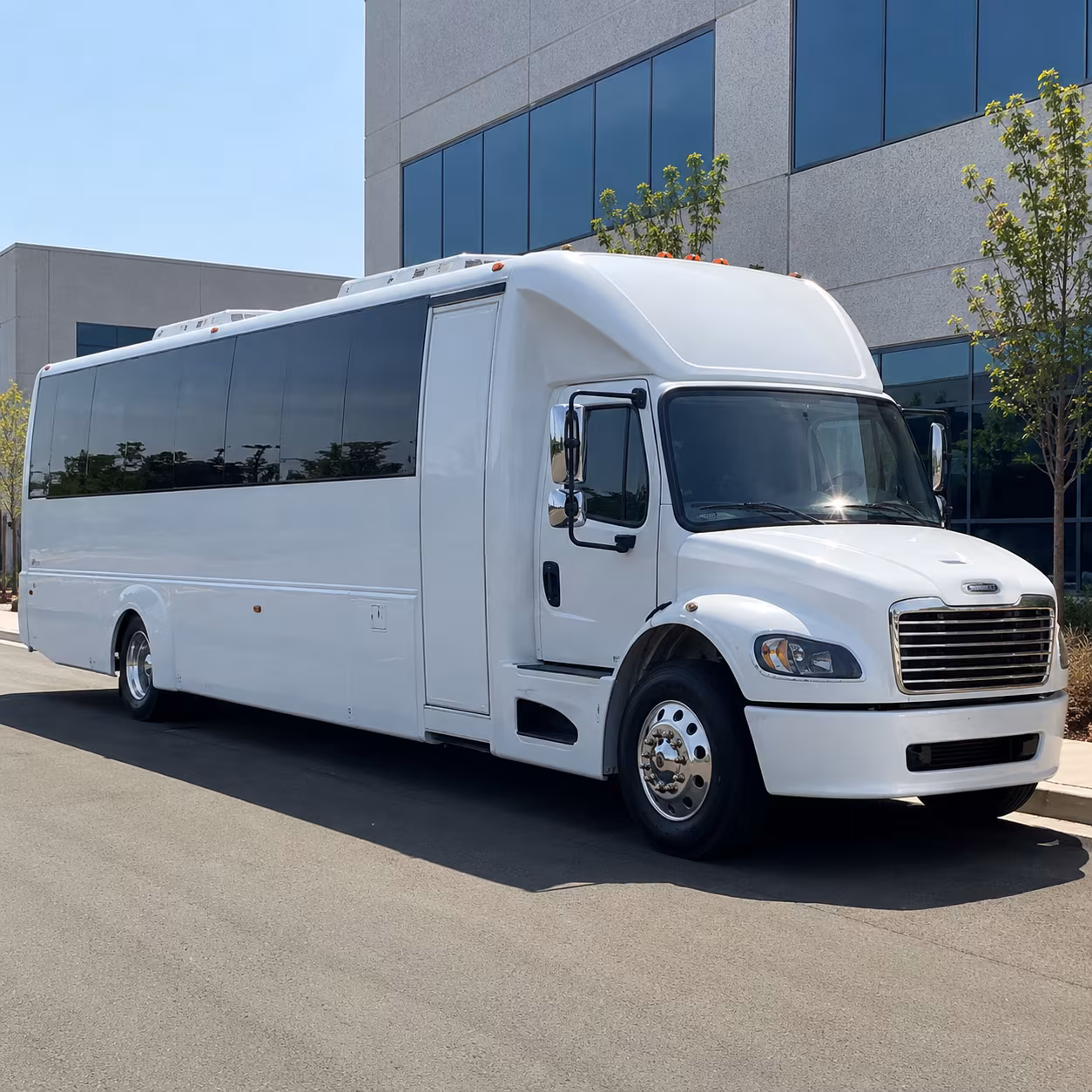 Raleigh Wedding Transportation party bus exterior
