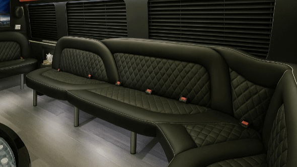 Interior of Raleigh Party Bus Company's 18 Passenger Party Bus in Raleigh