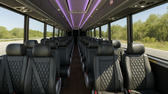 Interior of Charter Bus Company Raleigh's 25 Passenger Mini Bus in Raleigh