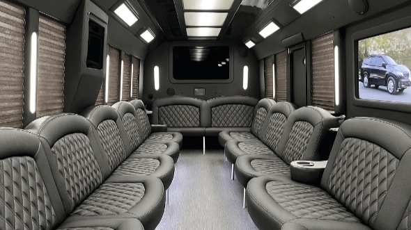Interior of Charter Bus Company Rocky Mount's 25 Passenger Party Bus in Rocky Mount
