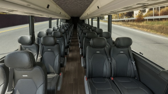 Interior of Charter Bus Company Raleigh's 28 Passenger Minibus in Raleigh