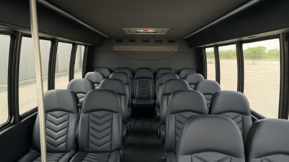 Interior of Charter Bus Company Raleigh's 30 Passenger Minibus in Raleigh