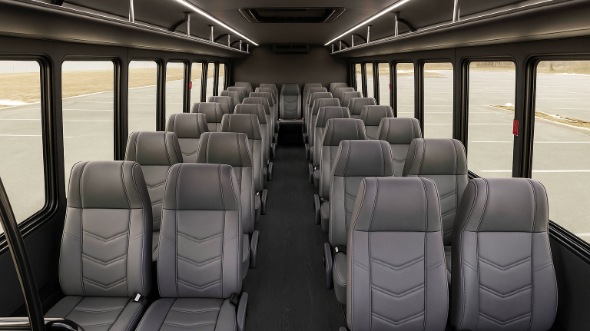 Interior of Charter Bus Company Raleigh's 35 Passenger Mini Bus in Raleigh