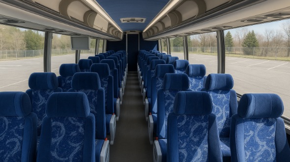 Interior of Charter Bus Company Raleigh's 40 Passenger Charter Bus in Raleigh