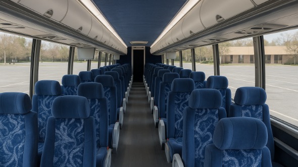 Interior of Charter Bus Company Raleigh's 48 Passenger Charter Bus in Raleigh