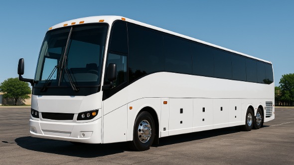 Exterior of Charter Bus Company Durham's 50 Passenger Party Bus in Durham