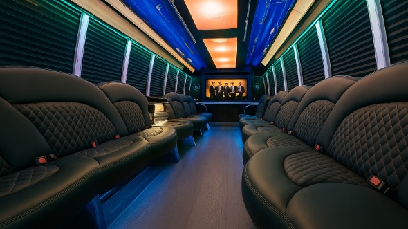 raleigh 25 passenger party bus inside